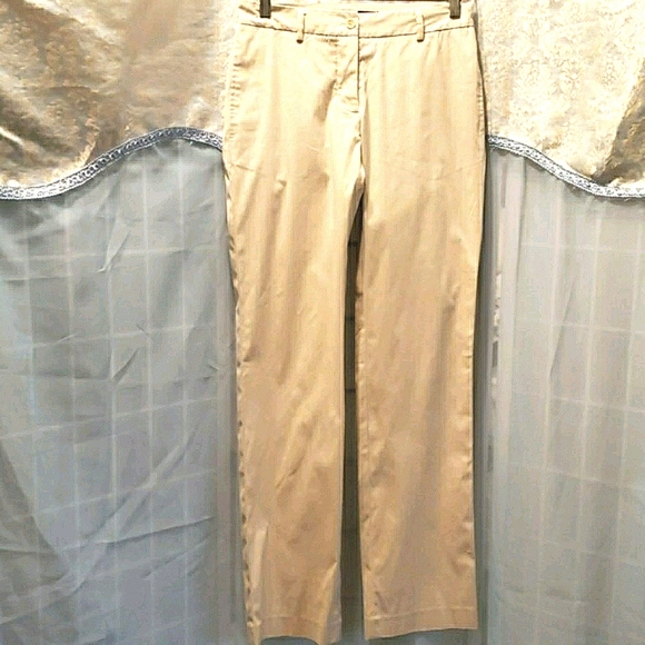 THEORY BEIGE BUTTON-FLY PANTS SZ 2